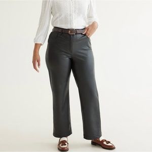 Vegan Leather Straight Leg Pant